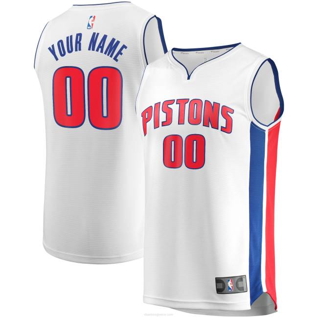 NBA N40H5821 Ντιτρόιτ έμβολα λευκό fast break custom replica jersey