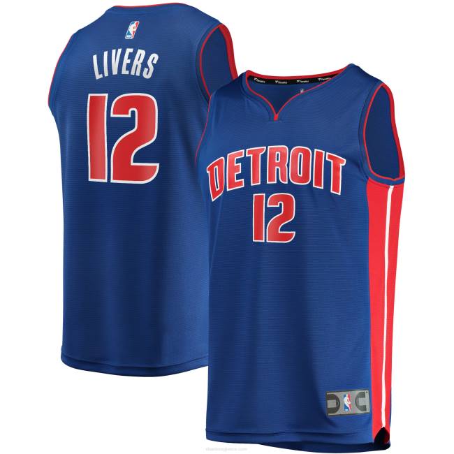 NBA N40H8085 detroit pistons isaiah livers blue fast break replica jersey