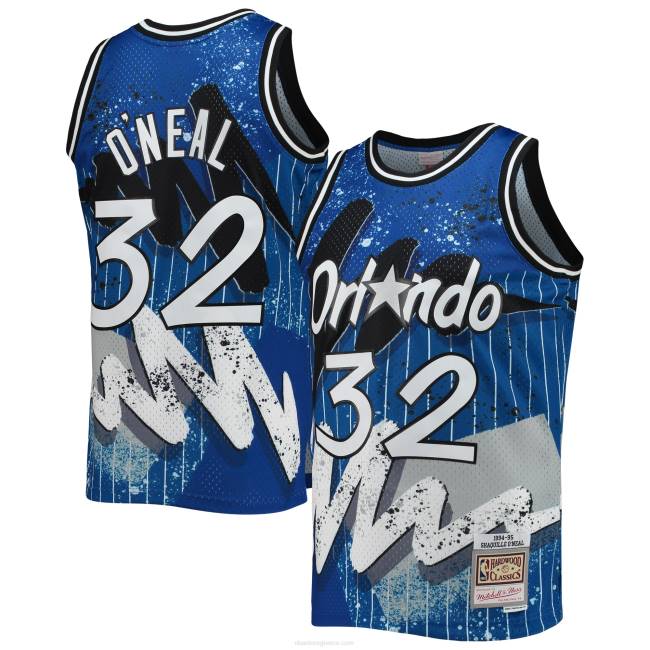 NBA N40H6249 Orlando Magic Shaquille O'neal Mitchell & ness μπλε σκληρό ξύλο κλασική φανέλα swingman