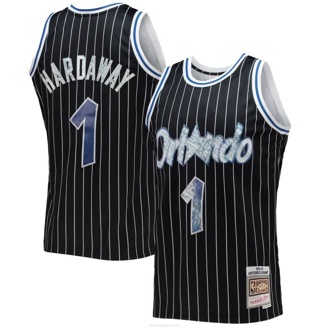 NBA N40H6311 Orlando magic penny hardaway μαύρο κλασικό σκληρό ξύλο φανέλα 75ης επετείου με διαμάντια swingman