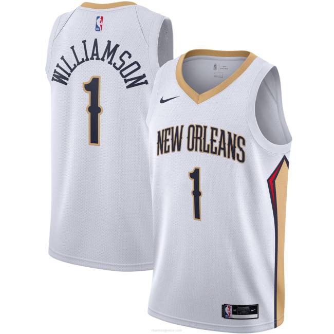 NBA N40H1656 New Orleans Pelicans Zion Williamson Nike white swingman jersey