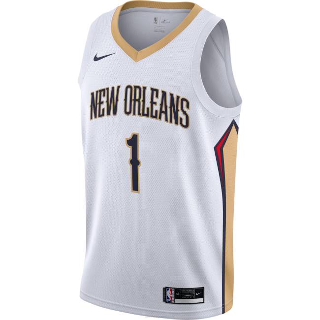 NBA N40H1656 New Orleans Pelicans Zion Williamson Nike white swingman jersey