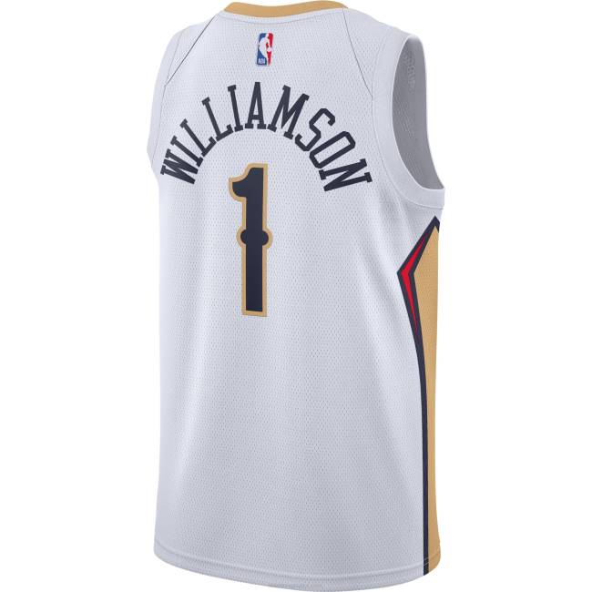 NBA N40H1656 New Orleans Pelicans Zion Williamson Nike white swingman jersey