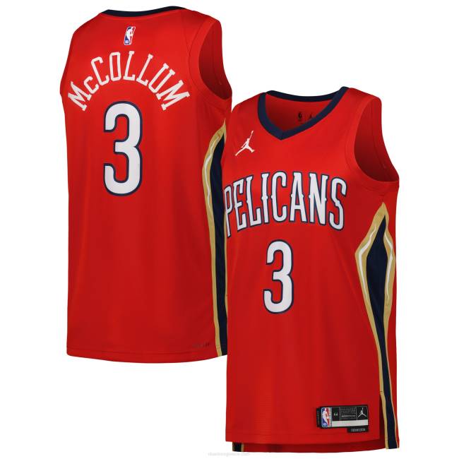 NBA N40H5043 New Orleans Pelicans cj mccollum jordan brand red jersey swingman