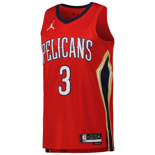 NBA N40H5043 New Orleans Pelicans cj mccollum jordan brand red jersey swingman