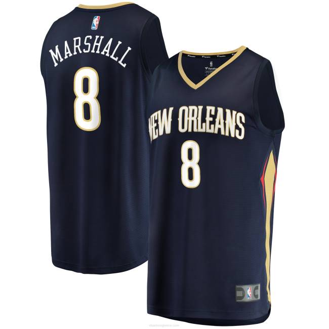 NBA N40H6305 New Orleans Pelicans Naji Marshall Navy fast break replica jersey