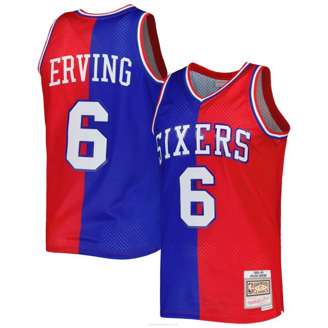 NBA N40H1033 philadelphia 76ers Julius erving Mitchell & ness royal/red σκληρό ξύλο κλασική φανέλα swingman