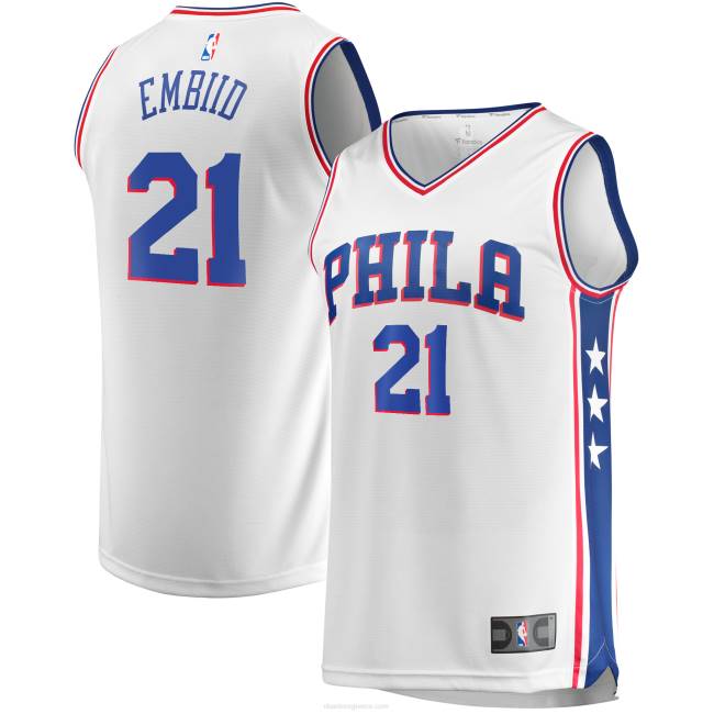 NBA N40H109 philadelphia 76ers joel embiid white replica jersey