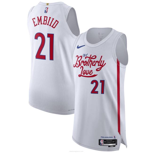NBA N40H1477 philadelphia 76ers joel embiid nike λευκή αυθεντική φανέλα