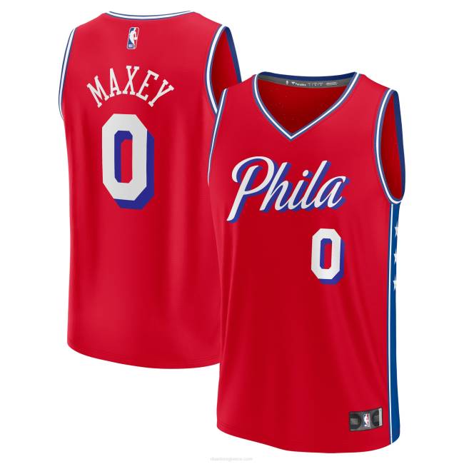 NBA N40H201 philadelphia 76ers ελαστικό maxey κόκκινο fast break αντίγραφο φανέλα παίκτη