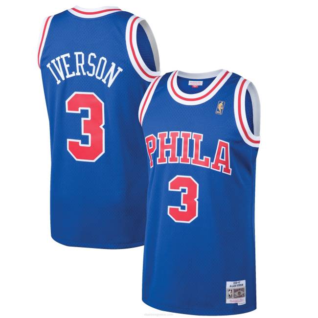 NBA N40H2052 philadelphia 76ers allen iverson mitchell & ness royal hardwood classics jersey swingman