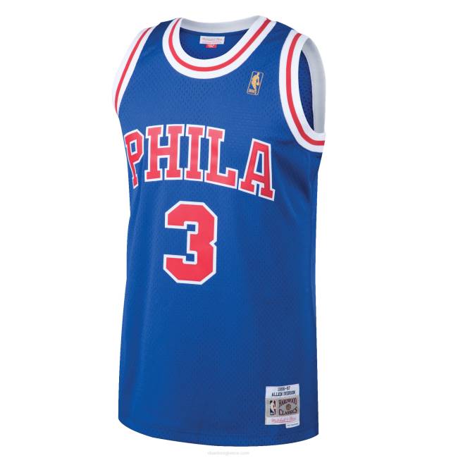 NBA N40H2052 philadelphia 76ers allen iverson mitchell & ness royal hardwood classics jersey swingman