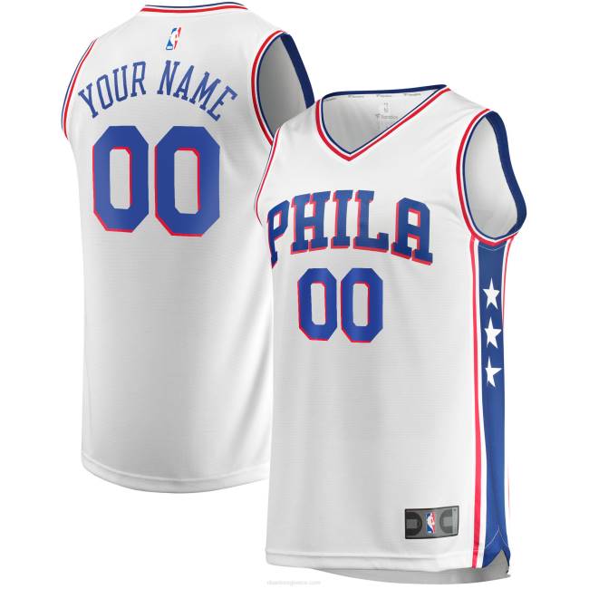 NBA N40H3964 philadelphia 76ers white fast break custom replica jersey