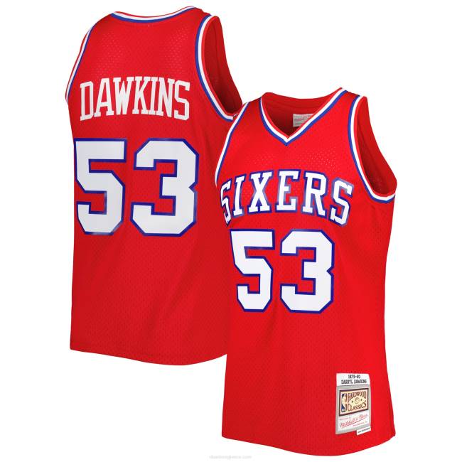 NBA N40H5162 philadelphia 76ers Darryl Dawkins Mitchell & ness κόκκινο σκληρό ξύλο κλασική φανέλα swingman 1979-80