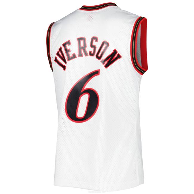 NBA N40H539 philadelphia 76ers allen iverson mitchell & ness κλασικά λευκά σκληρά ξύλα 2002 jersey swingman