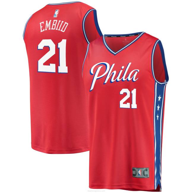 NBA N40H56 philadelphia 76ers joel embiid red fast break replica jersey