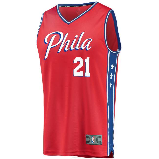 NBA N40H56 philadelphia 76ers joel embiid red fast break replica jersey