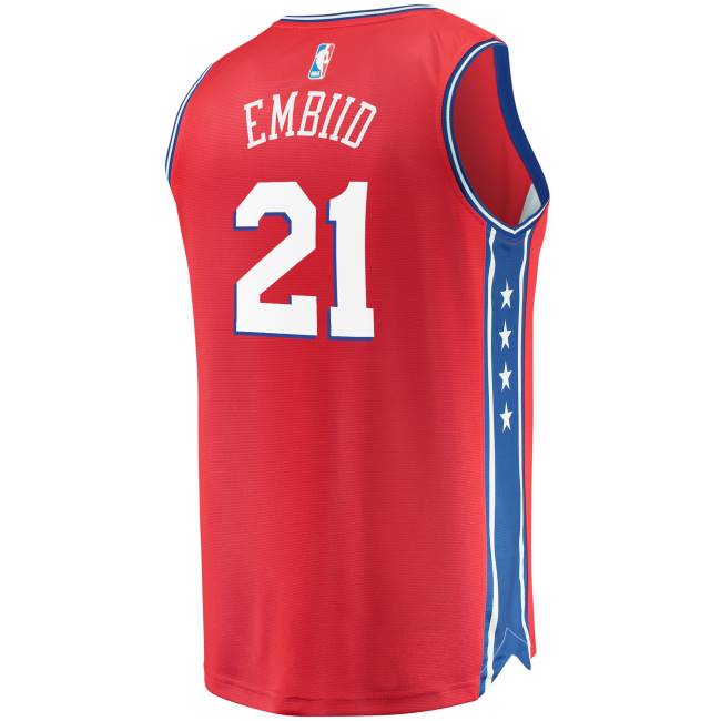 NBA N40H56 philadelphia 76ers joel embiid red fast break replica jersey