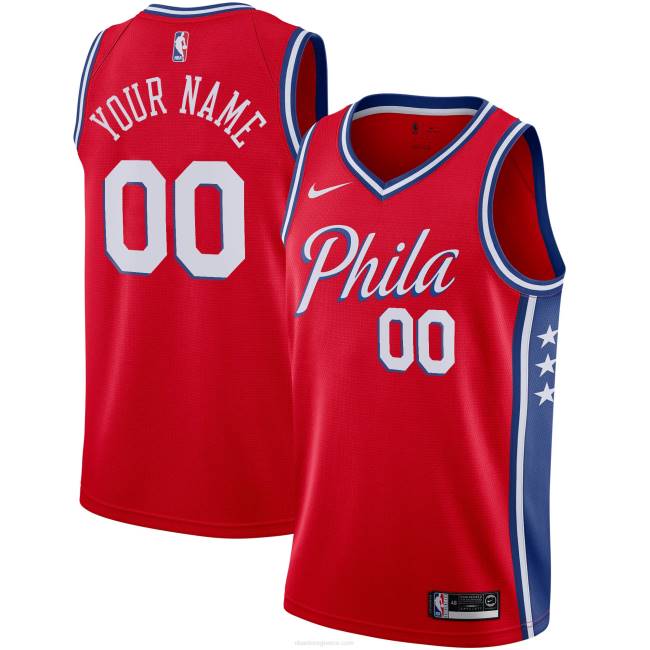 NBA N40H7494 philadelphia 76ers nike red custom jersey swingman