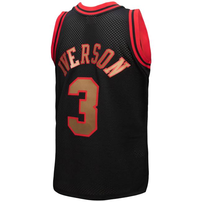 NBA N40H7849 philadelphia 76ers allen iverson mitchell & ness μαύρο σκληρό ξύλο classics reload 3.0 swingman jersey