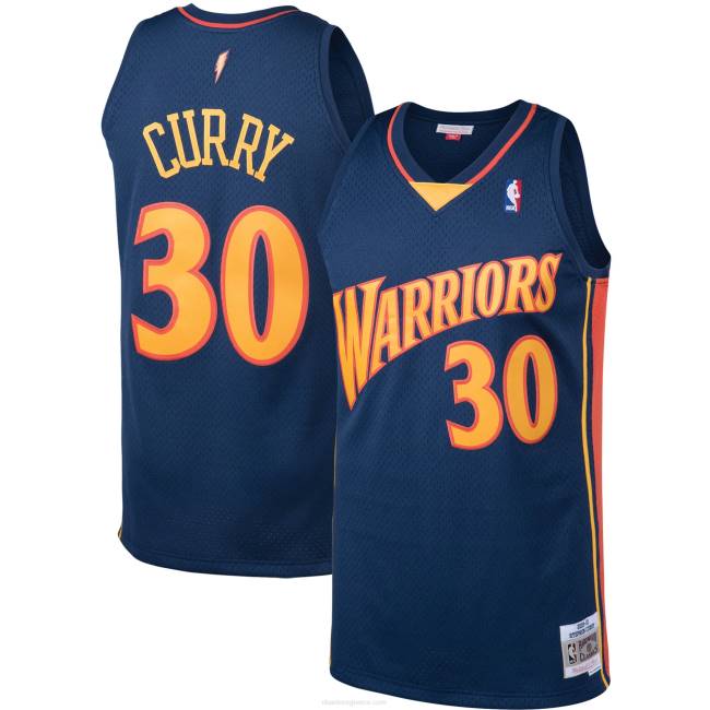 NBA N40H5969 Golden State Warriors Stephen Curry Mitchell & ness Navy μεγάλη και ψηλή κλασική φανέλα από σκληρό ξύλο
