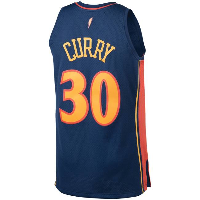 NBA N40H5969 Golden State Warriors Stephen Curry Mitchell & ness Navy μεγάλη και ψηλή κλασική φανέλα από σκληρό ξύλο