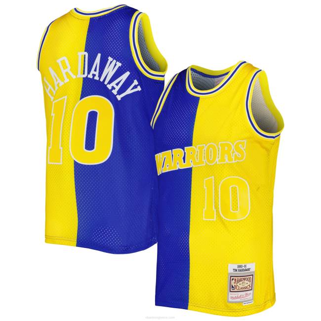 NBA N40H6783 Golden State Warriors tim hardaway royal/gold hardwood classics 1990-91 split swingman jersey