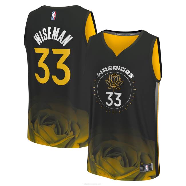NBA N40H772 Golden State Warriors James Wiseman μαύρη φανέλα fastbreak