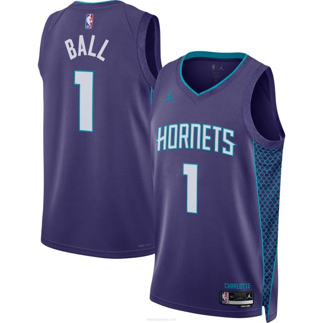 NBA N40H2039 charlotte hornets lamelo ball jordan μάρκας μωβ φανέλα swingman