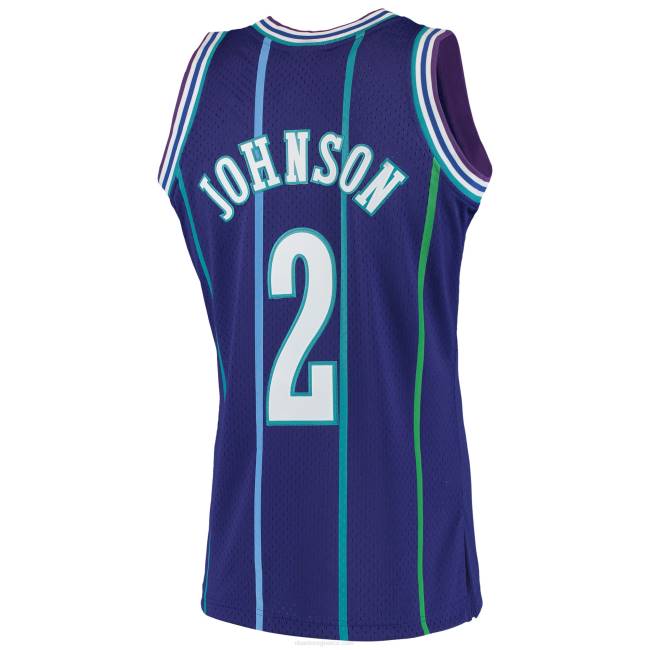 NBA N40H3179 Charlotte Hornets Larry Johnson Mitchell & ness purple 199 classics swingman jersey