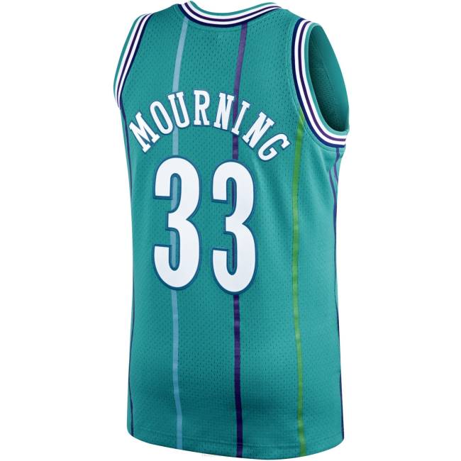 NBA N40H6986 charlotte hornets alonzo mourning teal 199 classics swingman player jersey