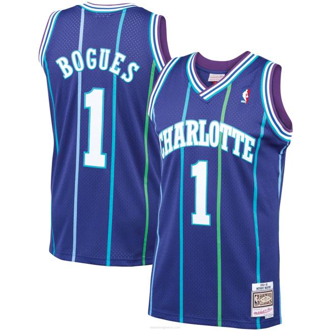 NBA N40H973 charlotte hornets muggsy bogues Mitchell & ness μωβ κλασική φανέλα swingman από σκληρό ξύλο