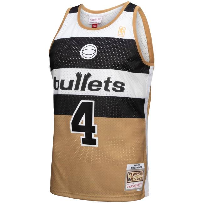 NBA N40H3852 washington bullets chris webber Mitchell & ness χρυσό κλασικό σκληρό ξύλο reload 3.0 swingman jersey