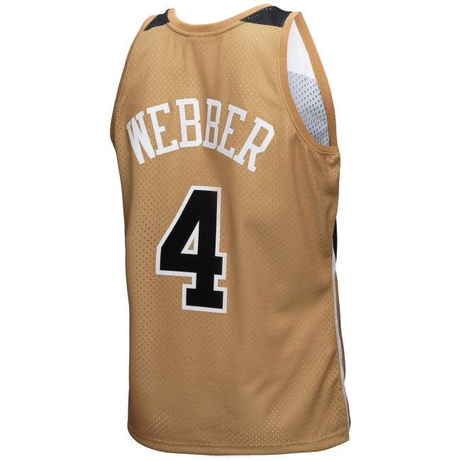 NBA N40H3852 washington bullets chris webber Mitchell & ness χρυσό κλασικό σκληρό ξύλο reload 3.0 swingman jersey