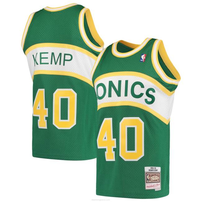 NBA N40H2038 Seattle supersonics Shawn Kemp Mitchell & Nes green hardwood classics swingman jersey
