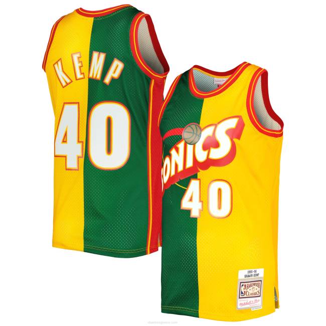 NBA N40H987 Seattle supersonics Shawn Kemp Mitchell & ness green/gold κλασικά κλασικά swingman jersey