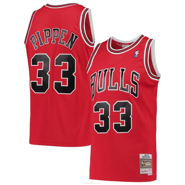 NBA N40H1629 chicago bulls Scottie Pippen Mitchell & ness κόκκινο σκληρό ξύλο κλασική φανέλα swingman