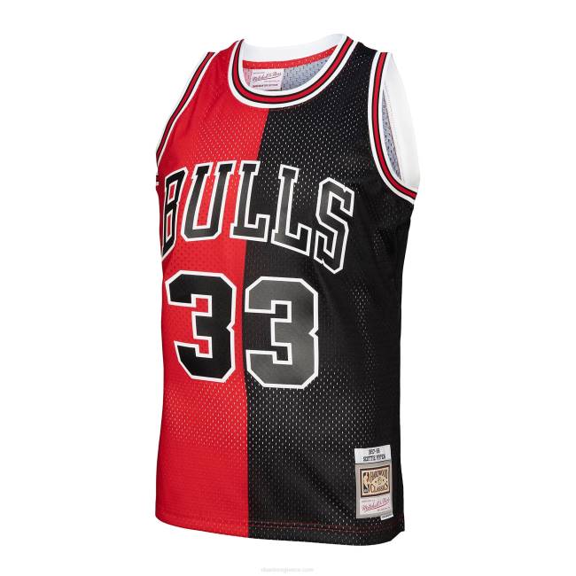 NBA N40H233 chicago bulls Scottie Pippen Mitchell & ness κόκκινο/μαύρο κλασικό σκληρό ξύλο split jersey swingman