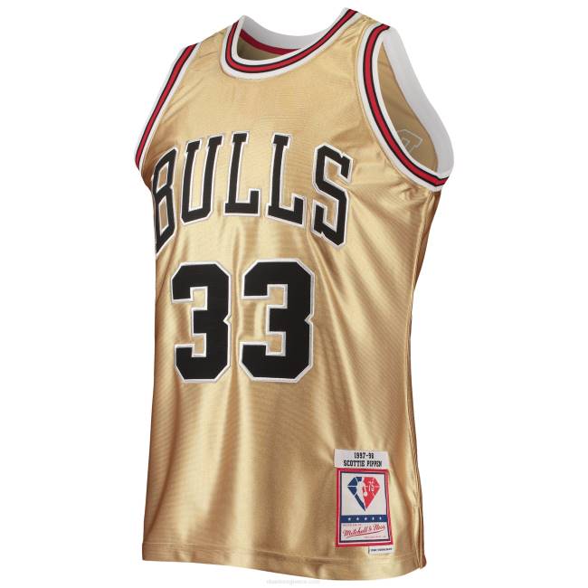 NBA N40H4345 chicago bulls Scottie Pippen Gold Mitchell & ness 75η επέτειος κλασική φανέλα swingman από σκληρό ξύλο