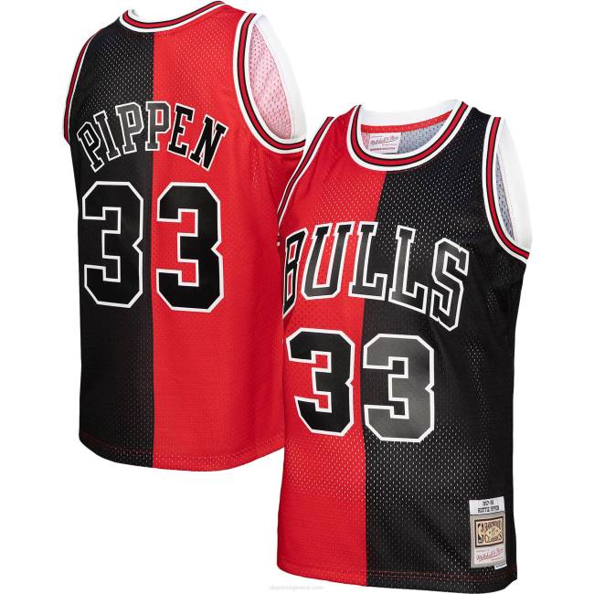 NBA N40H7377 chicago bulls mitchell & ness κόκκινο/μαύρο μεγάλο και ψηλό κλασικό τζέρσεϊ swingman από σκληρό ξύλο