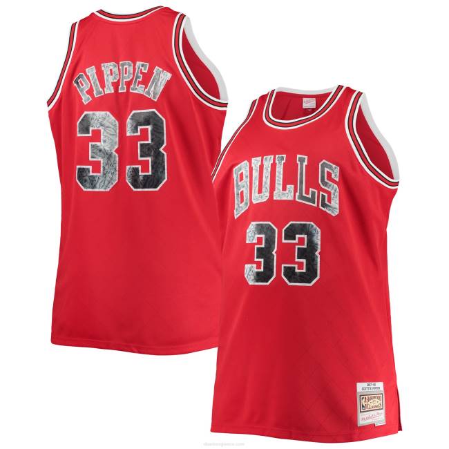 NBA N40H8136 chicago bulls Scottie Pippen Mitchell & ness red μεγάλος & ψηλός φανέλα swingman με διαμάντια 75ης επετείου