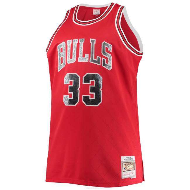 NBA N40H8136 chicago bulls Scottie Pippen Mitchell & ness red μεγάλος & ψηλός φανέλα swingman με διαμάντια 75ης επετείου