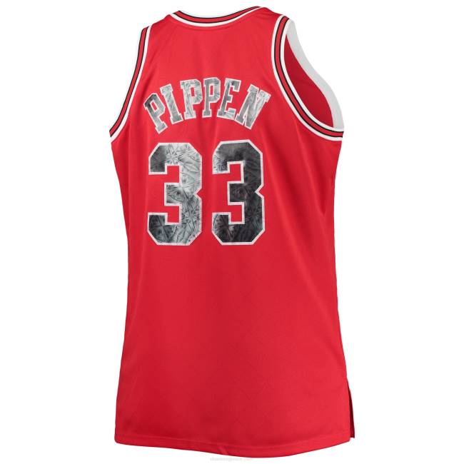 NBA N40H8136 chicago bulls Scottie Pippen Mitchell & ness red μεγάλος & ψηλός φανέλα swingman με διαμάντια 75ης επετείου
