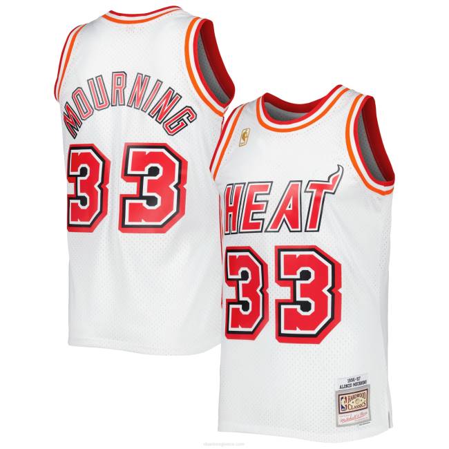 NBA N40H5072 Mitchell & ness alonzo που θρηνούν λευκή ζέρσεϊ από σκληρό ξύλο σκληρού ξύλου του Μαϊάμι