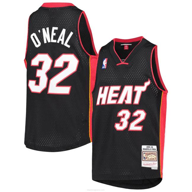 NBA N40H6023 Μαϊάμι Heat Shaquille O'neal μαύρη μεγάλη και ψηλή φανέλα κλασικού swingman από σκληρό ξύλο